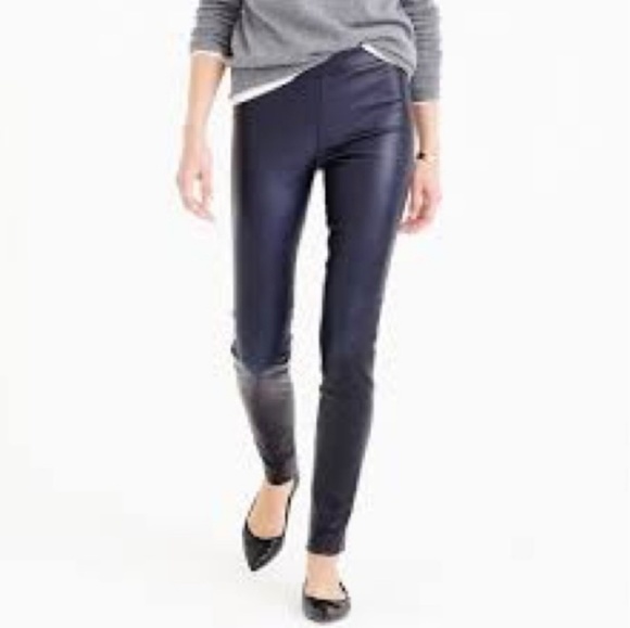 J Crew Collection Navy Suede Leggings 